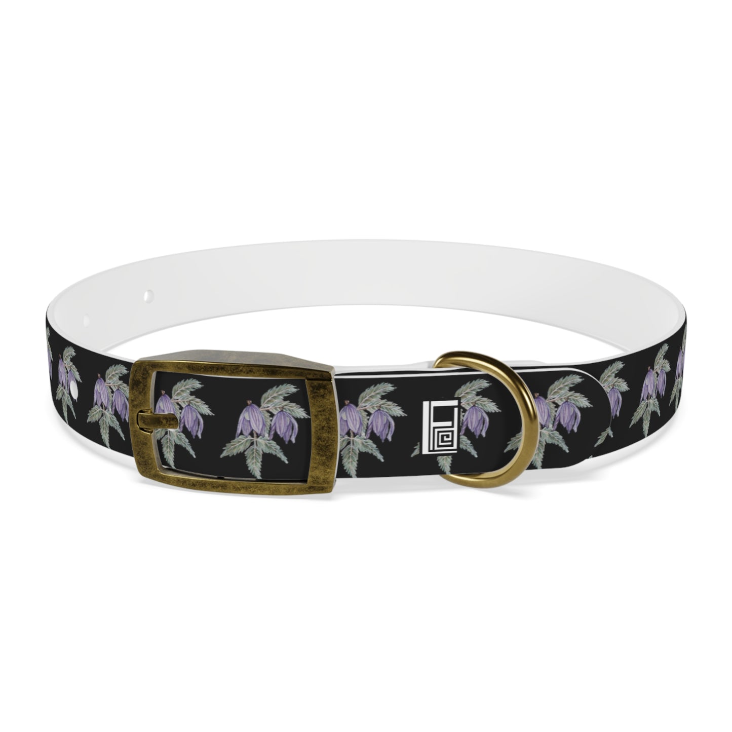 Dog Collar - No. 270 B- Purple Drop Flowers