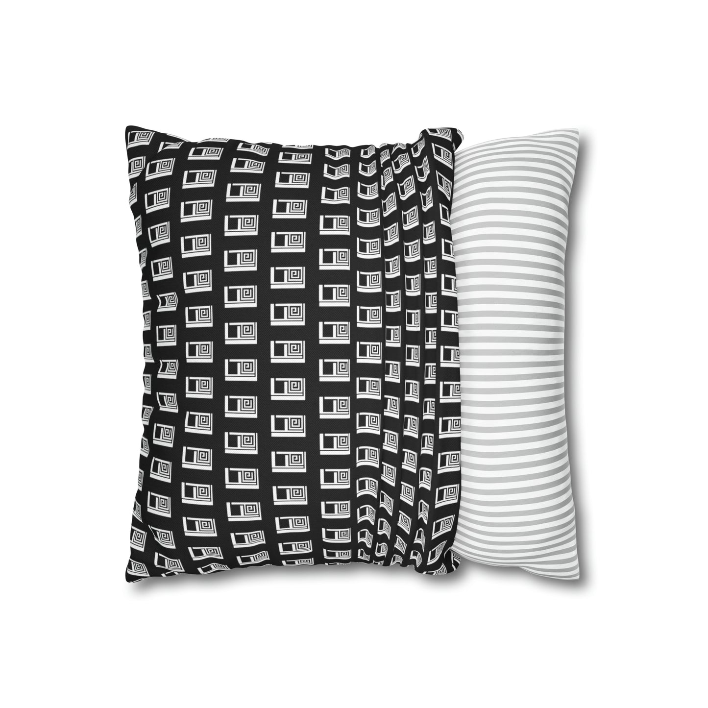 Cushion Pillow Case - No. 000BK - White Logo on Black