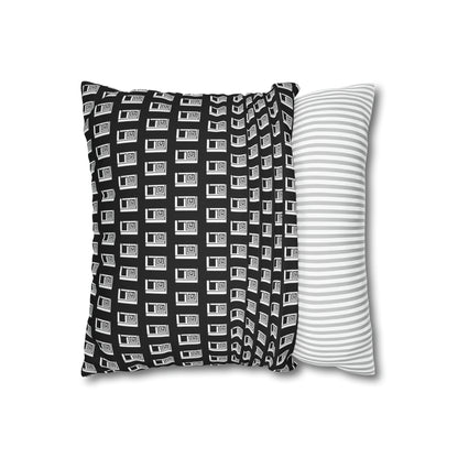 Cushion Pillow Case - No. 000BK - White Logo on Black