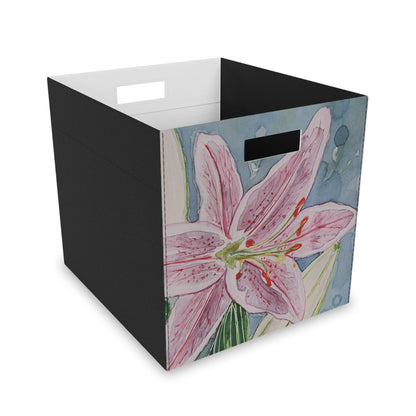 Felt Storage Box - No. 271 - Pink Lily - By Irish Artist Fiona de Lacy