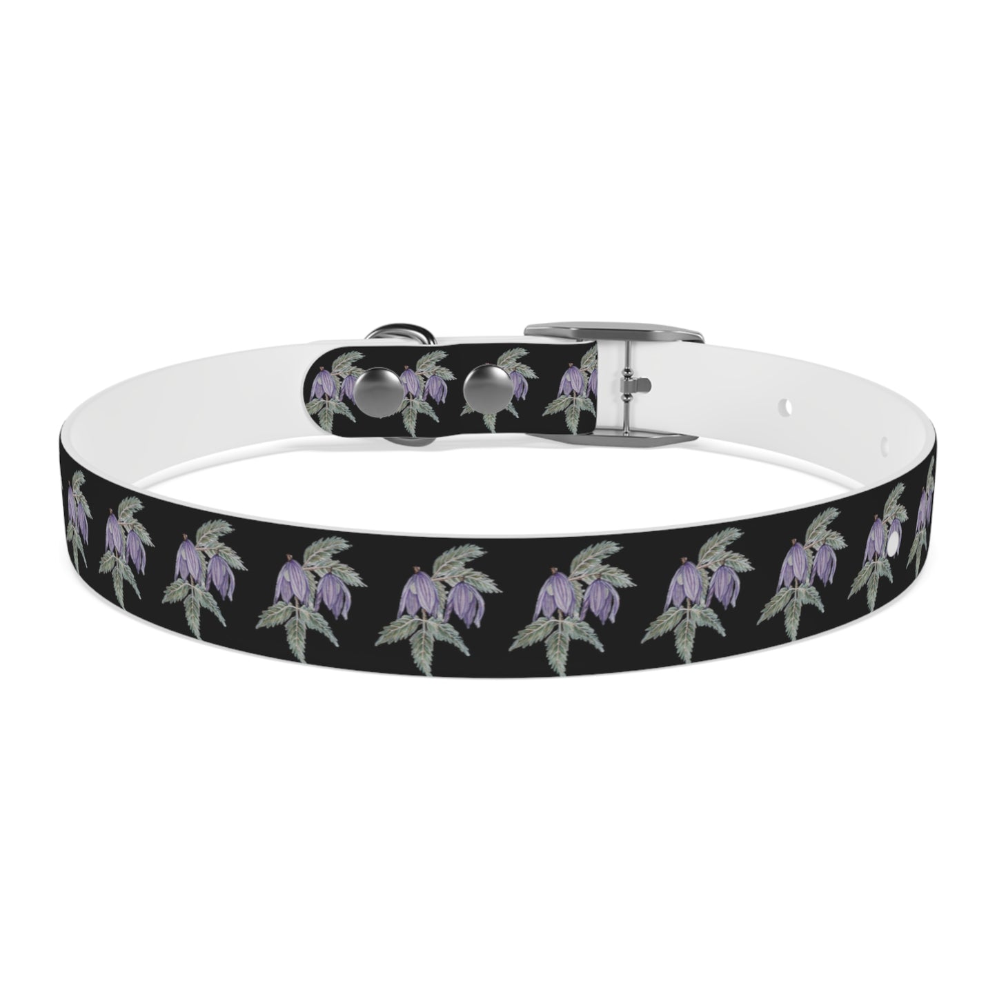 Dog Collar - No. 270 B- Purple Drop Flowers