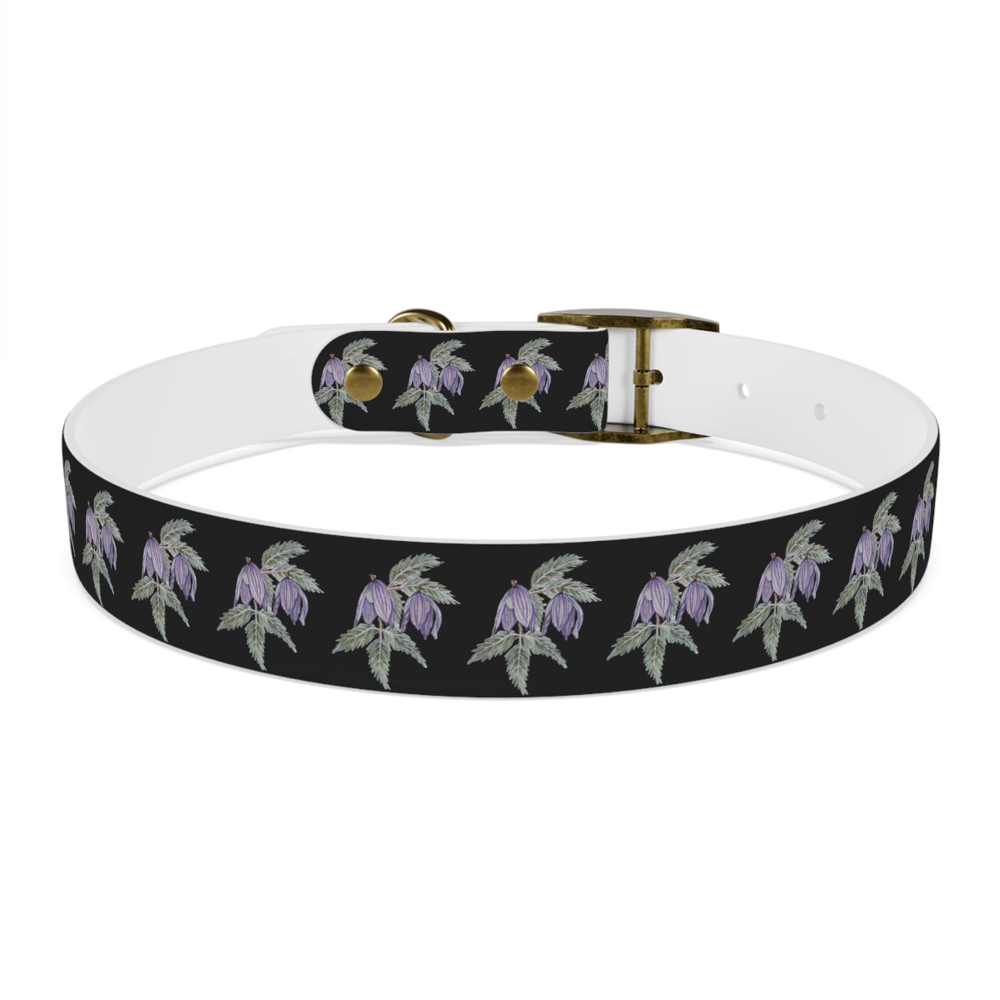 Dog Collar - No. 270 B- Purple Drop Flowers