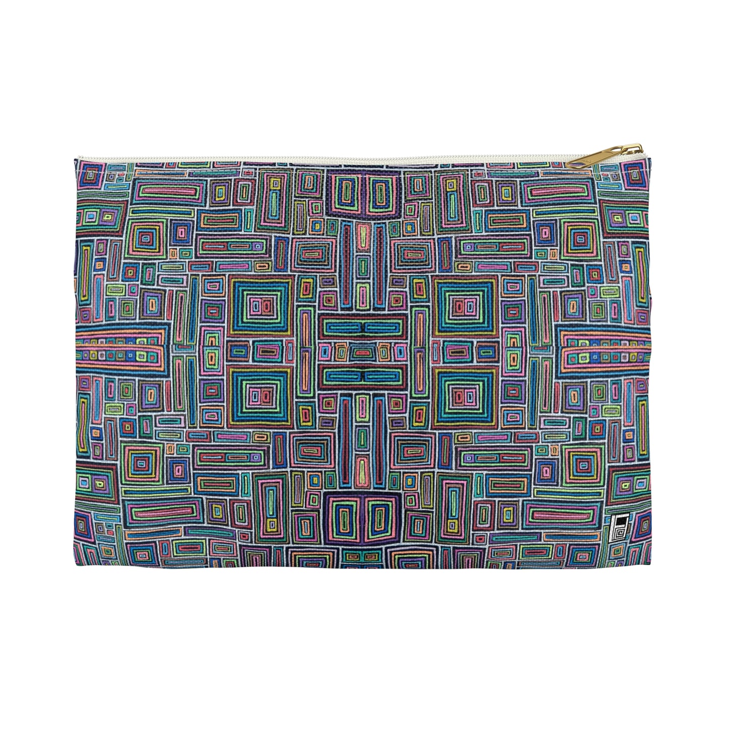 Make Up Bag - No. 253 - Rectangles on Black