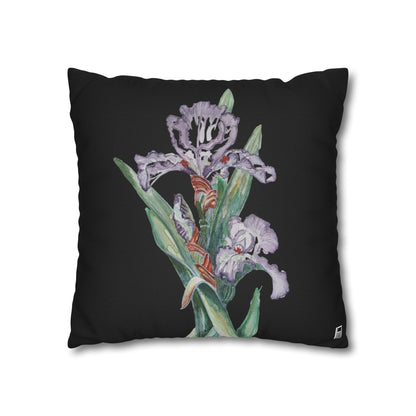 Cushion Pillow Case - No. 272 - Purple Orchid on Black