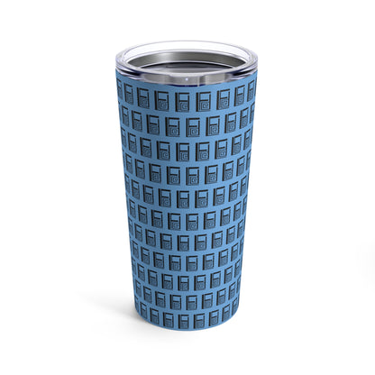 Tumbler 20oz - No.  000BE - Black Logo on Light Blue - By Irish Artist Fiona de Lacy