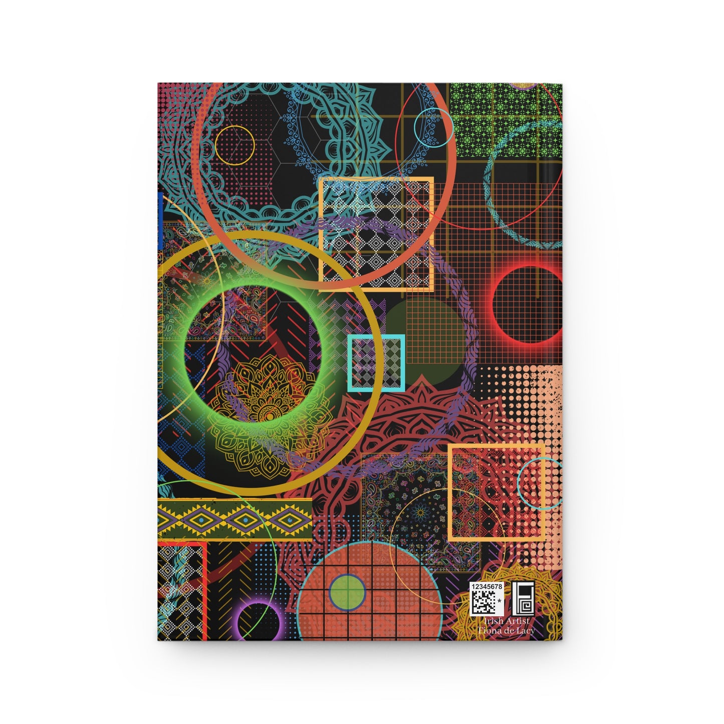 Hardcover Journal Matte (Lined) - No. 299 - Multicoloured Rings 3 - By Irish Artist Fiona de Lacy