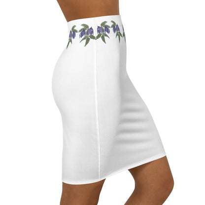 Women's Mini Skirt - No. 270 - Purple Drop Flowers