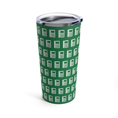 Tumbler 20oz - No.  000GN - White Logo on Green - By Irish Artist Fiona de Lacy