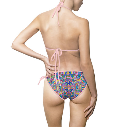 Women's Bikini Swimsuit - No. 261 - Multicoloured Abstract