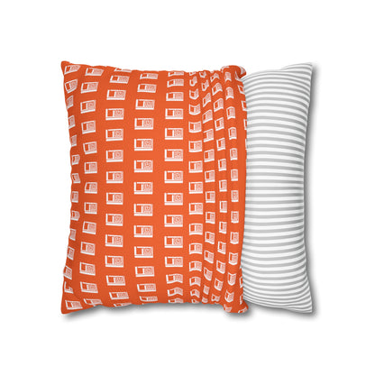 Cushion Pillow Case - No. 000OE - White Logo on Orange