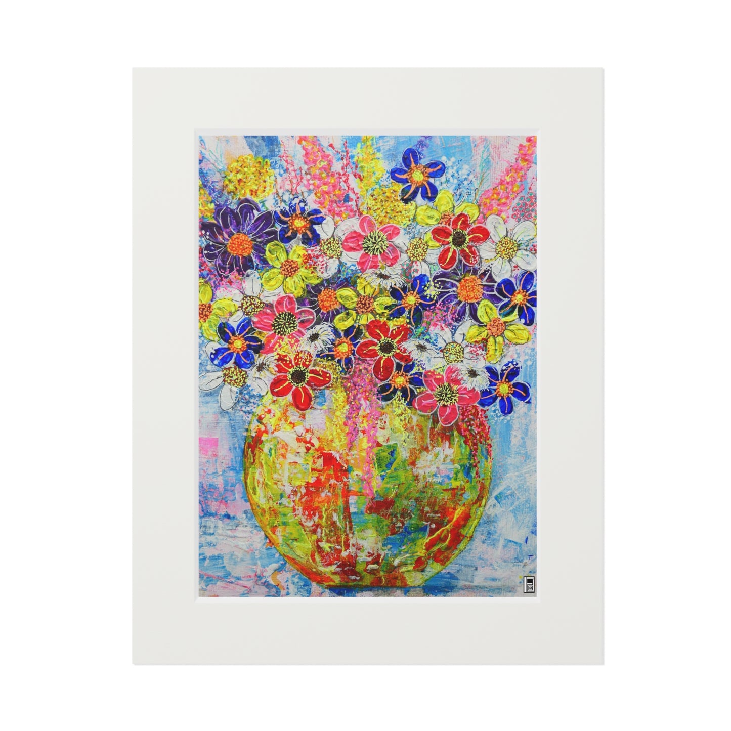 Fine Art Print (Cardboard Frame) - No. 246 - Flowers in Yellow Vase