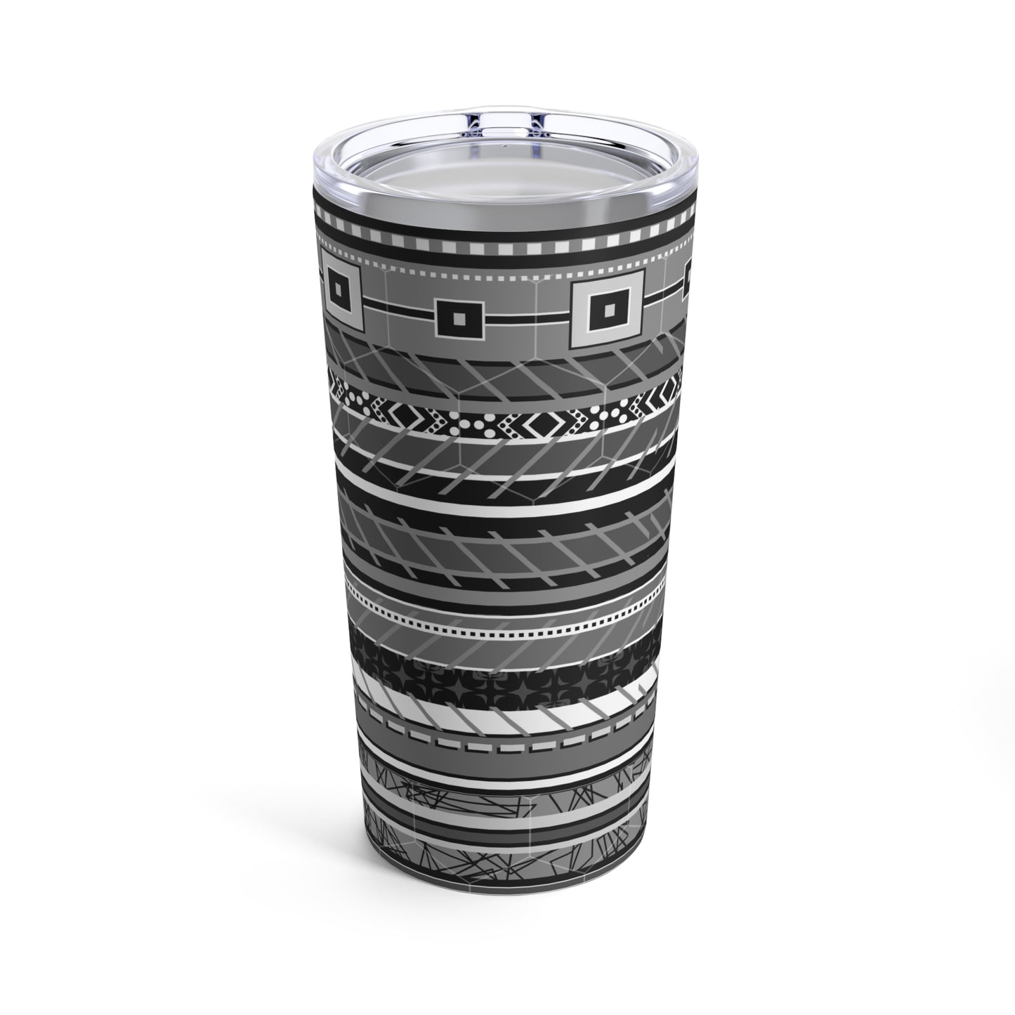 Tumbler 20oz - No.  298 Black, Grey, White - By Irish Artist Fiona de Lacy