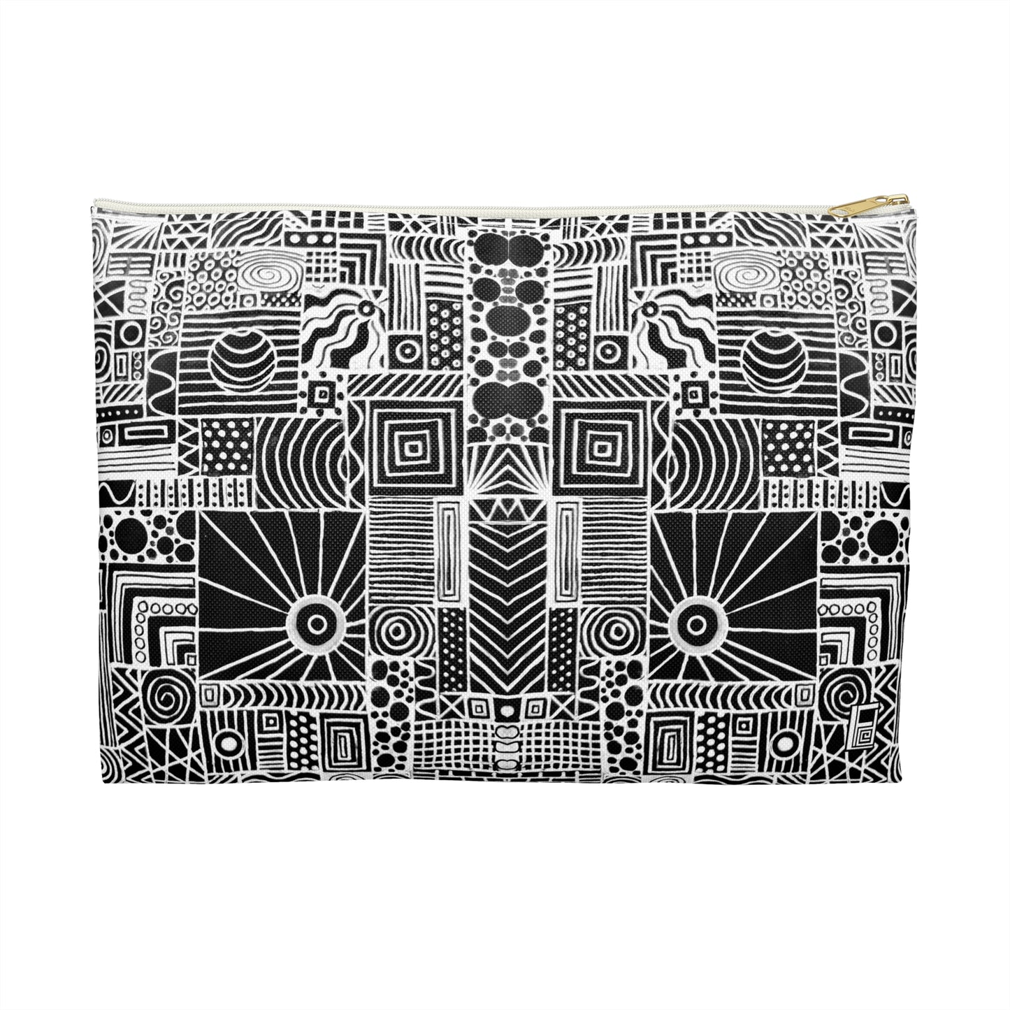 Make Up Bag - No. 252 - White on Black