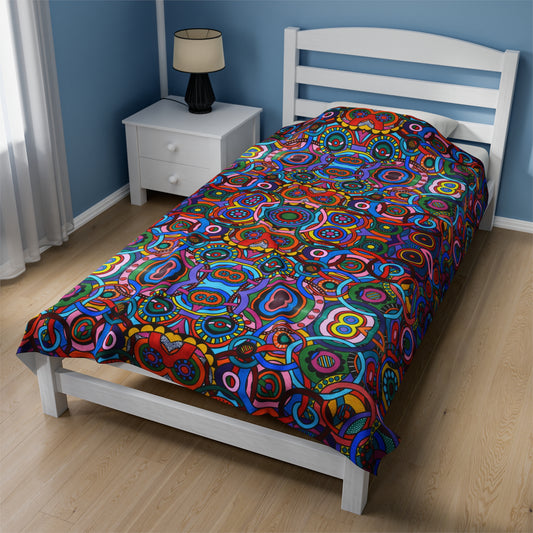 Velveteen Plush Blanket - No. 221 - 'Interlinked'