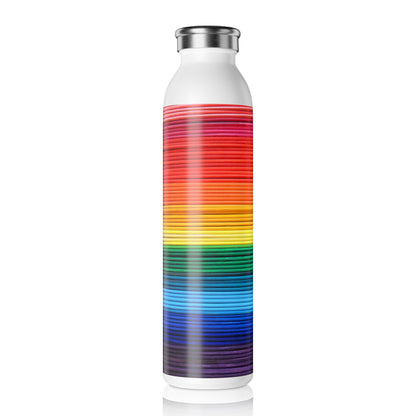 Slim Water Bottle - No. 305 - 'Pride' Rainbow - By Irish Artist Fiona de Lacy