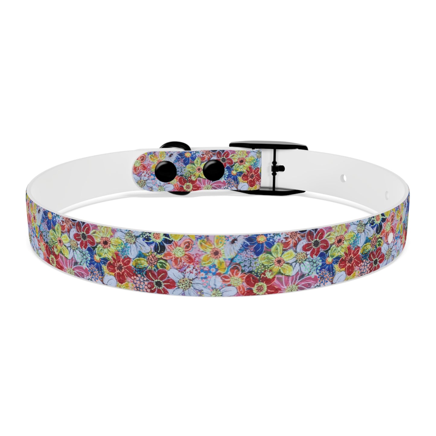 Dog Collar - No. 241 - Flowers on Pink