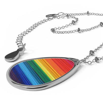 Oval Necklace - No. 305 - Pride - Rainbow - By Irish Artists Fiona de Lacy