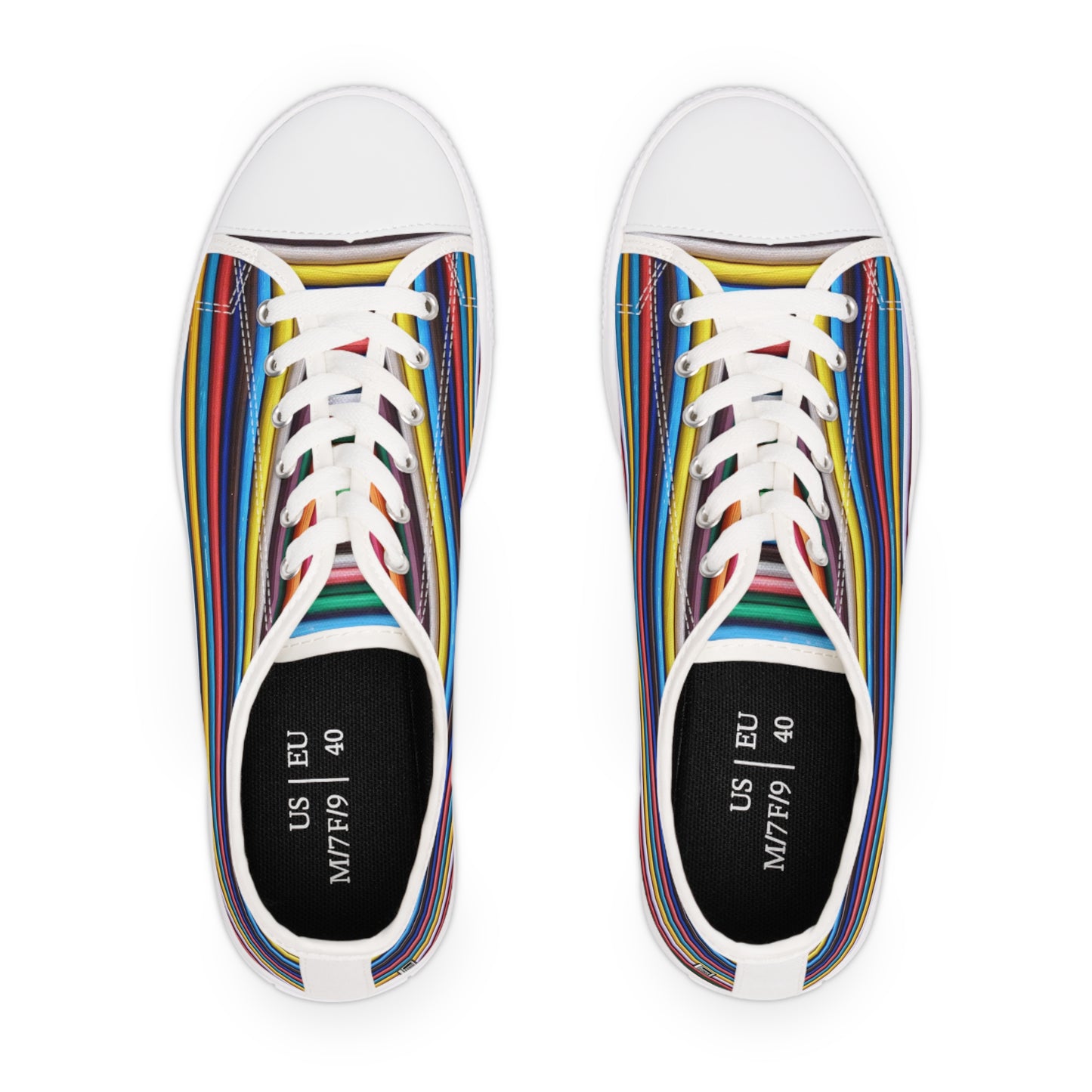 Women's Low Top Sneakers - No. 309 - Multicoloured Lines - By Irish Artist Fiona de Lacy