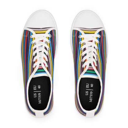 Women's Low Top Sneakers - No. 309 - Multicoloured Lines - By Irish Artist Fiona de Lacy
