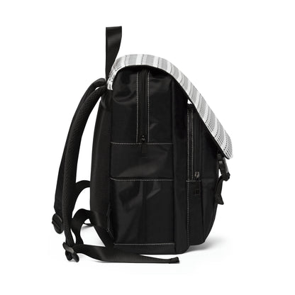 Casual Shoulder Backpack,  No. 000 - Artists Logo on White -  By Irish Artist Fiona de Lacy