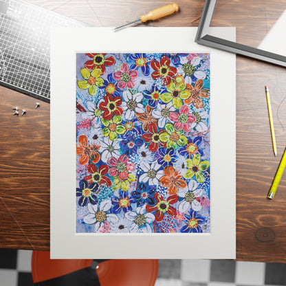 Fine Art Print (Cardboard Frame) - No. 240 - 'Flowers on Purple'