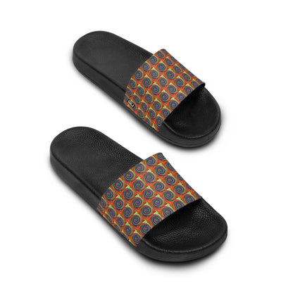 Women's Slide Sandals - No. 304 - Multicoloured Abstract - By Irish Artist Fiona de Lacy