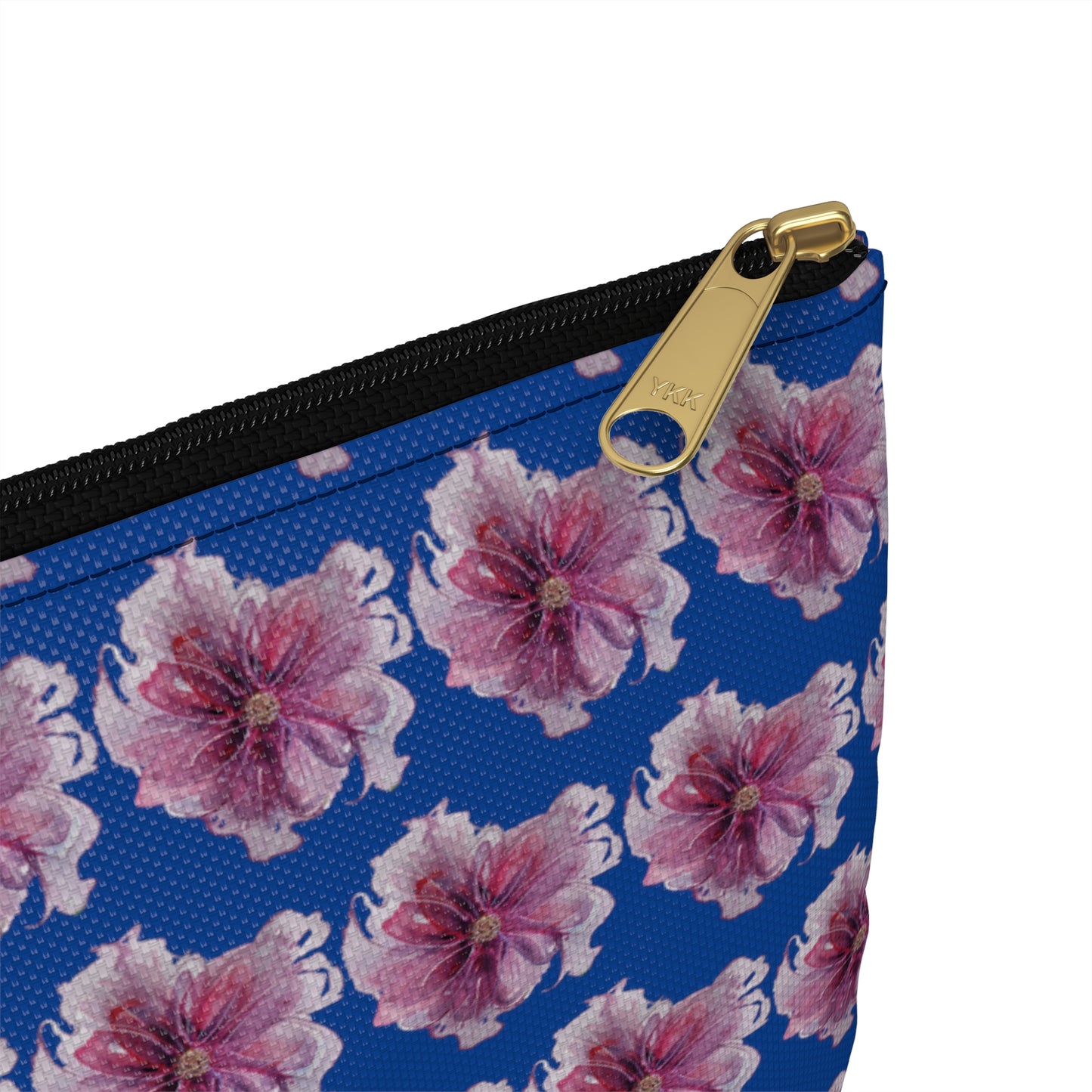 Make Up Bag - No. 269 - Purple & Pink Flower on Blue