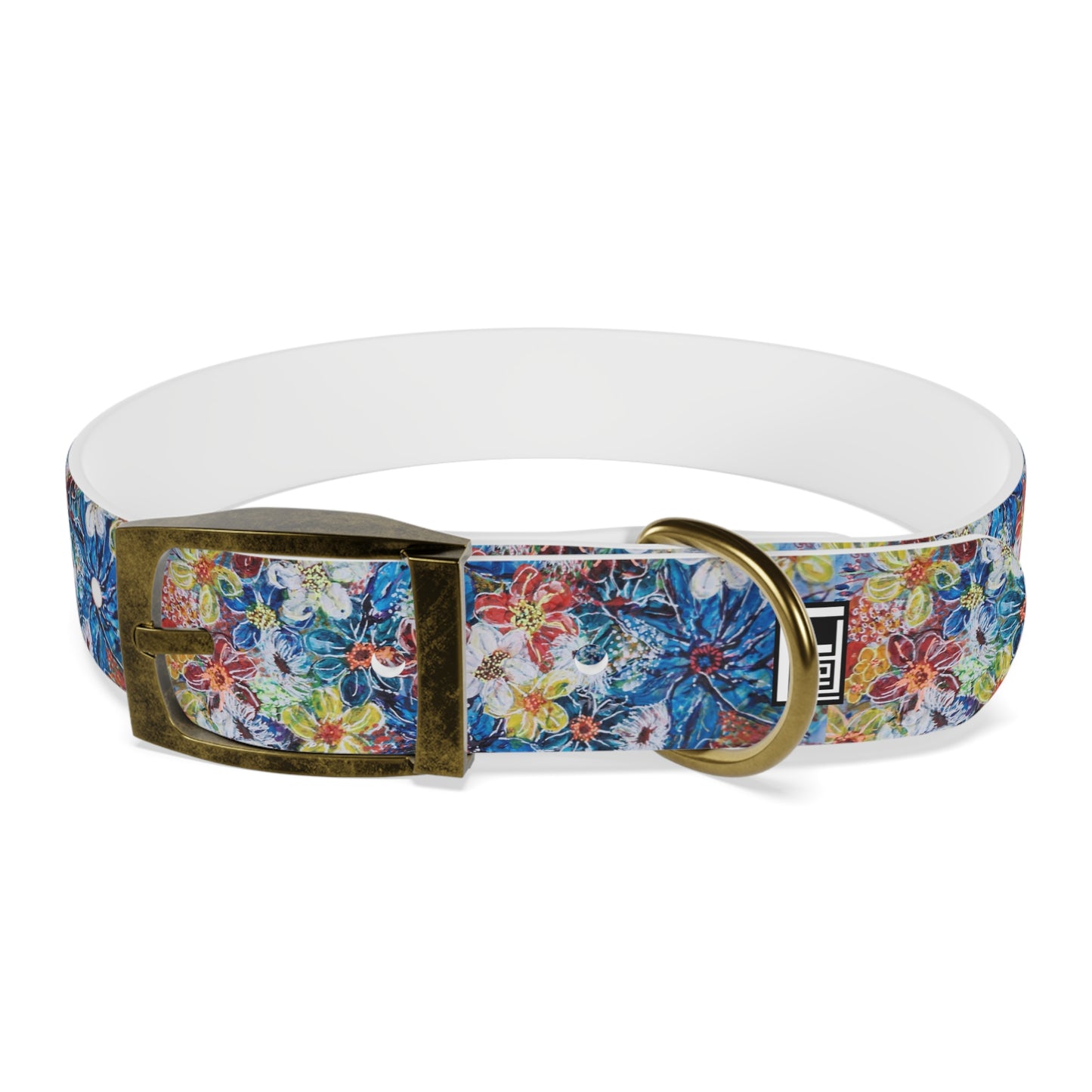 Dog Collar - No. 242 - Large Blue Flowers