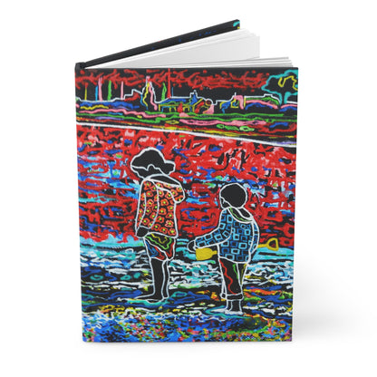 Hardcover Journal Matte (Lined) - No. 210 'Indigo Children' (M&J) - By Irish Artist Fiona de Lacy - Multicoloured