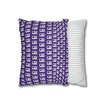 Cushion Pillow Case - No. 000PE - White Logo on Purple