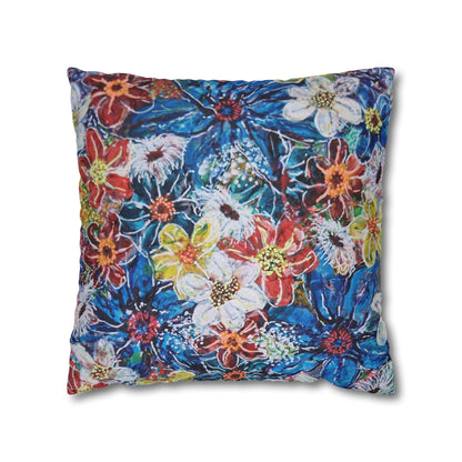 Cushion Pillow Case - No. 242 -  Large Blue Flowers