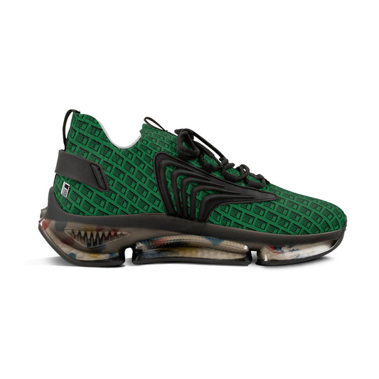 Men's Mesh Sneakers - No. 000GN - Artists Logo on Green