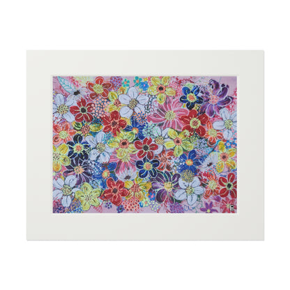 Fine Art Print (Cardboard Frame) - No. 241 - flowers on pink