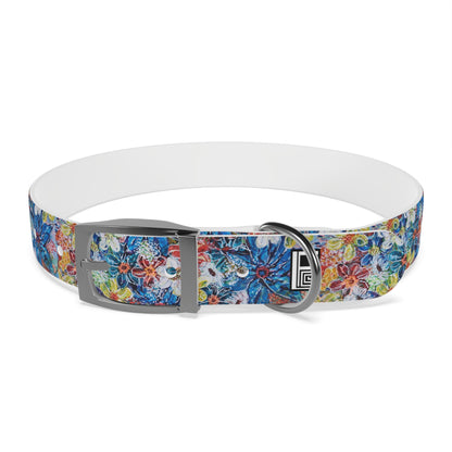 Dog Collar - No. 242 - Large Blue Flowers