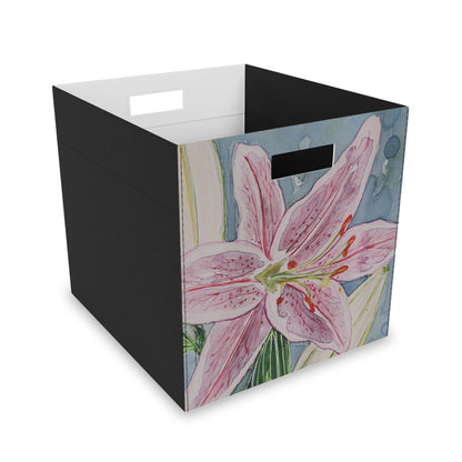 Felt Storage Box - No. 271 - Pink Lily - By Irish Artist Fiona de Lacy