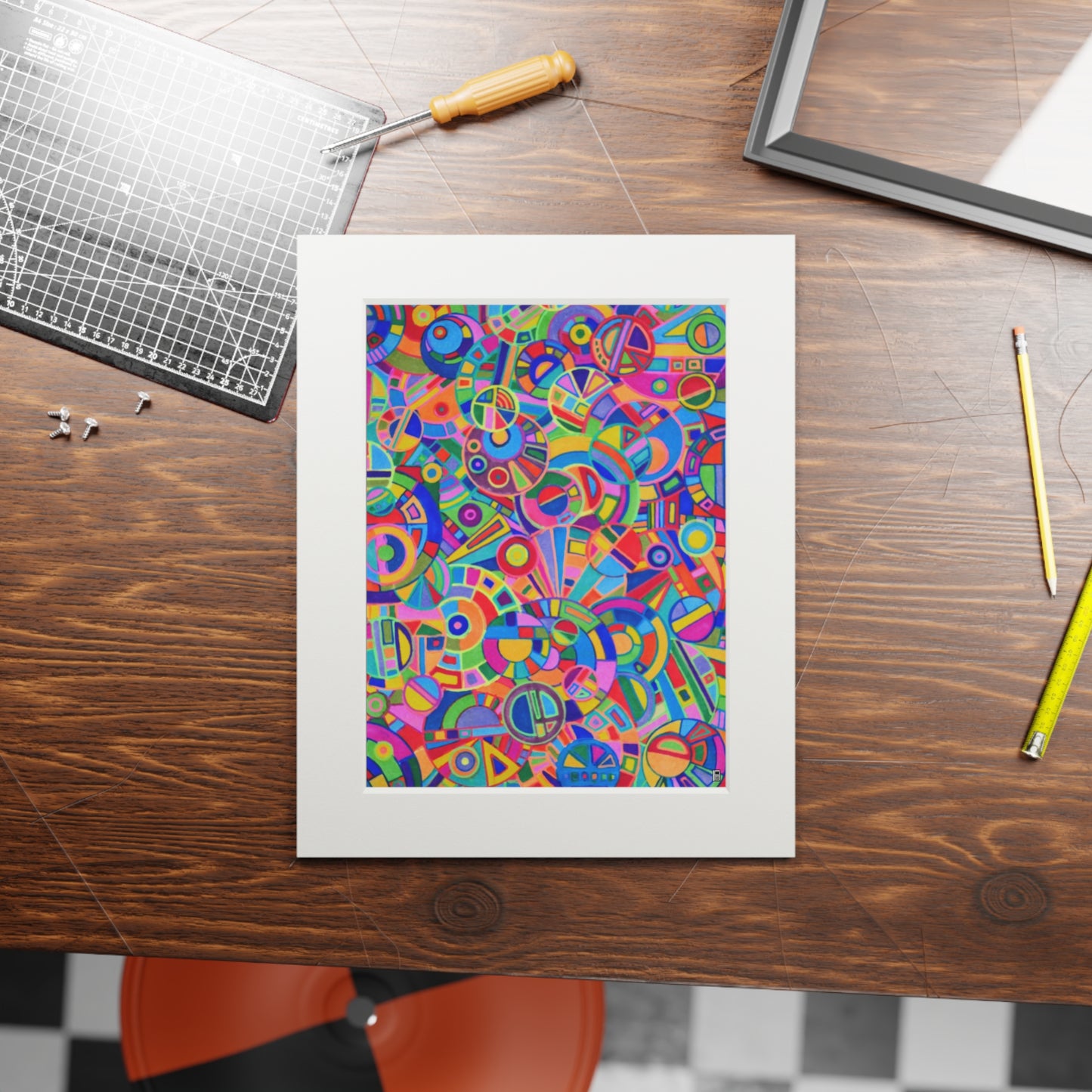 Fine Art Print (Cardboard Frame) - No. 265 - Multicoloured Abstract