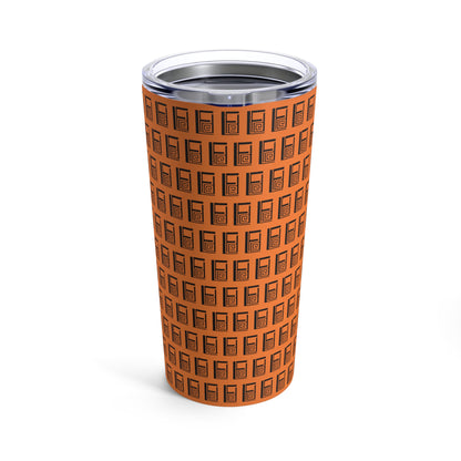 Tumbler 20oz - No.  000OG - Black Logo on Orange - By Irish Artist Fiona de Lacy