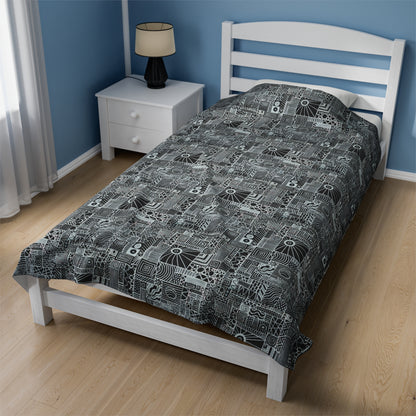 Velveteen Plush Blanket - No. 252 - Monochrome