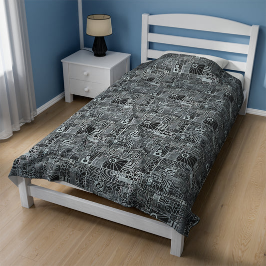 Velveteen Plush Blanket - No. 252 - Monochrome