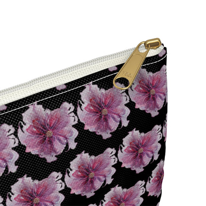 Make Up Bag - No. 269 - Purple & Pink Flower on Black