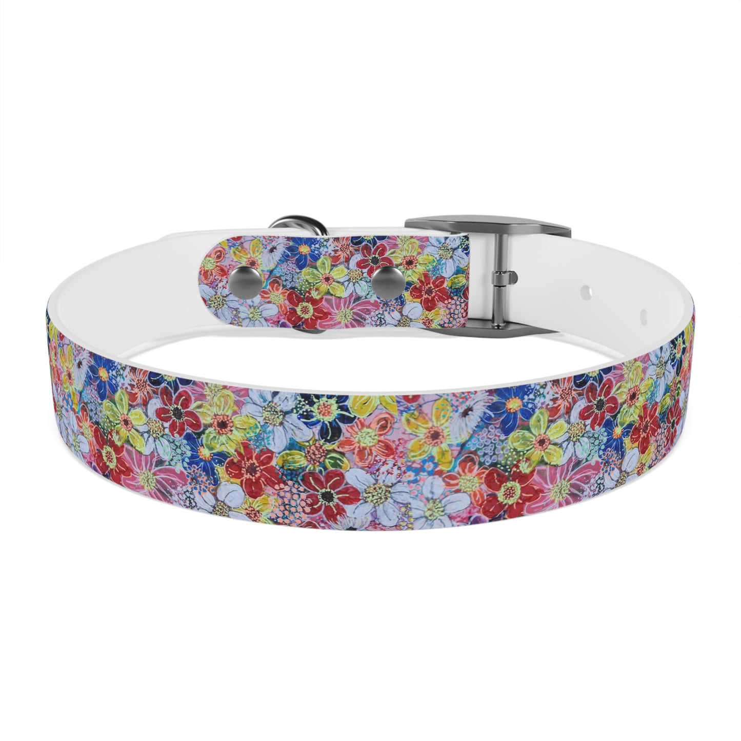 Dog Collar - No. 241 - Flowers on Pink