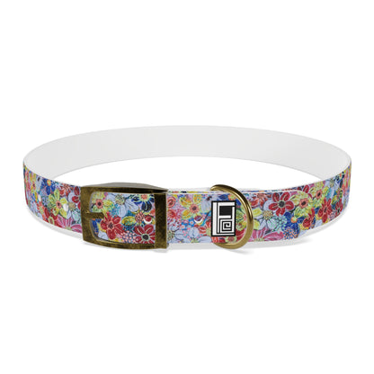 Dog Collar - No. 241 - Flowers on Pink