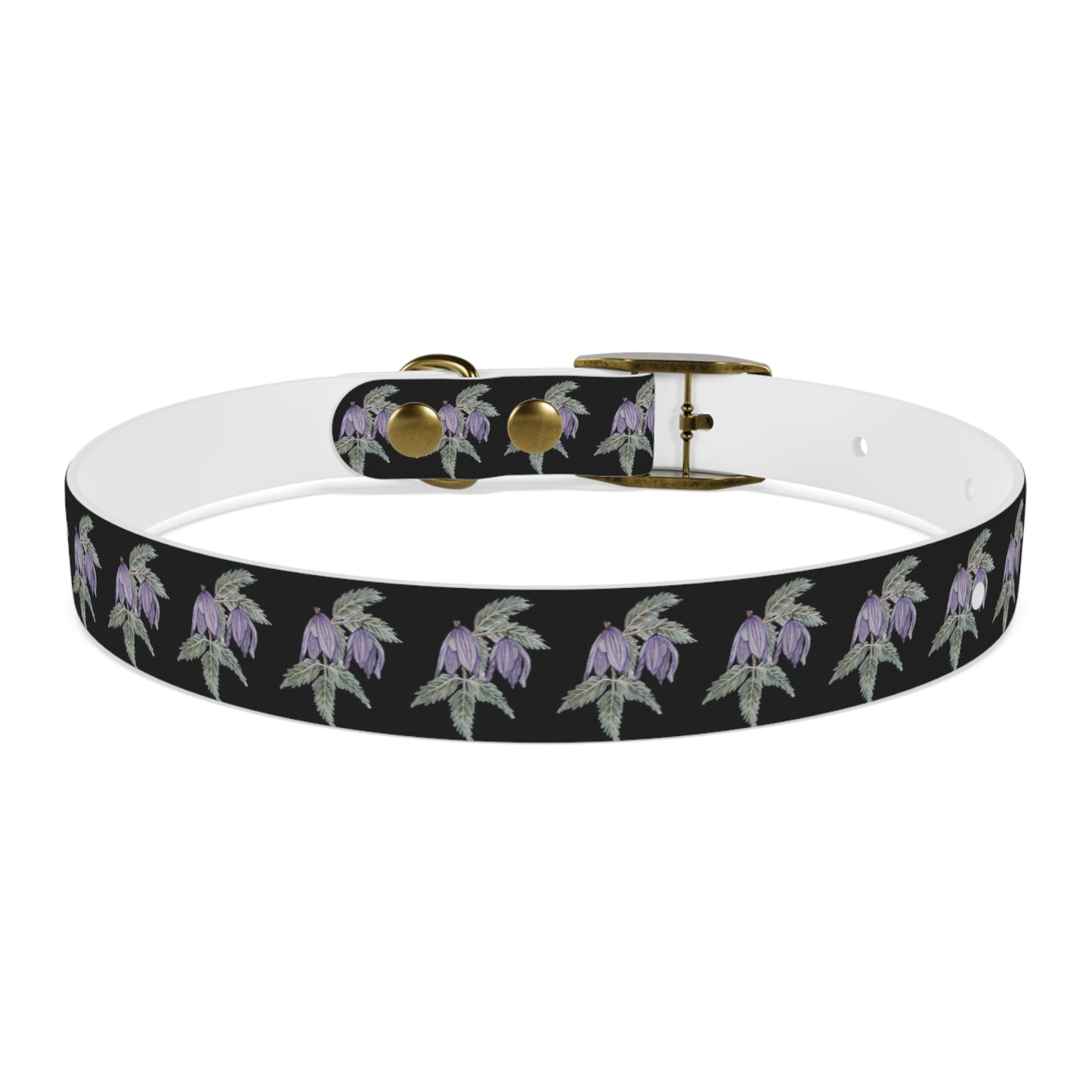 Dog Collar - No. 270 B- Purple Drop Flowers