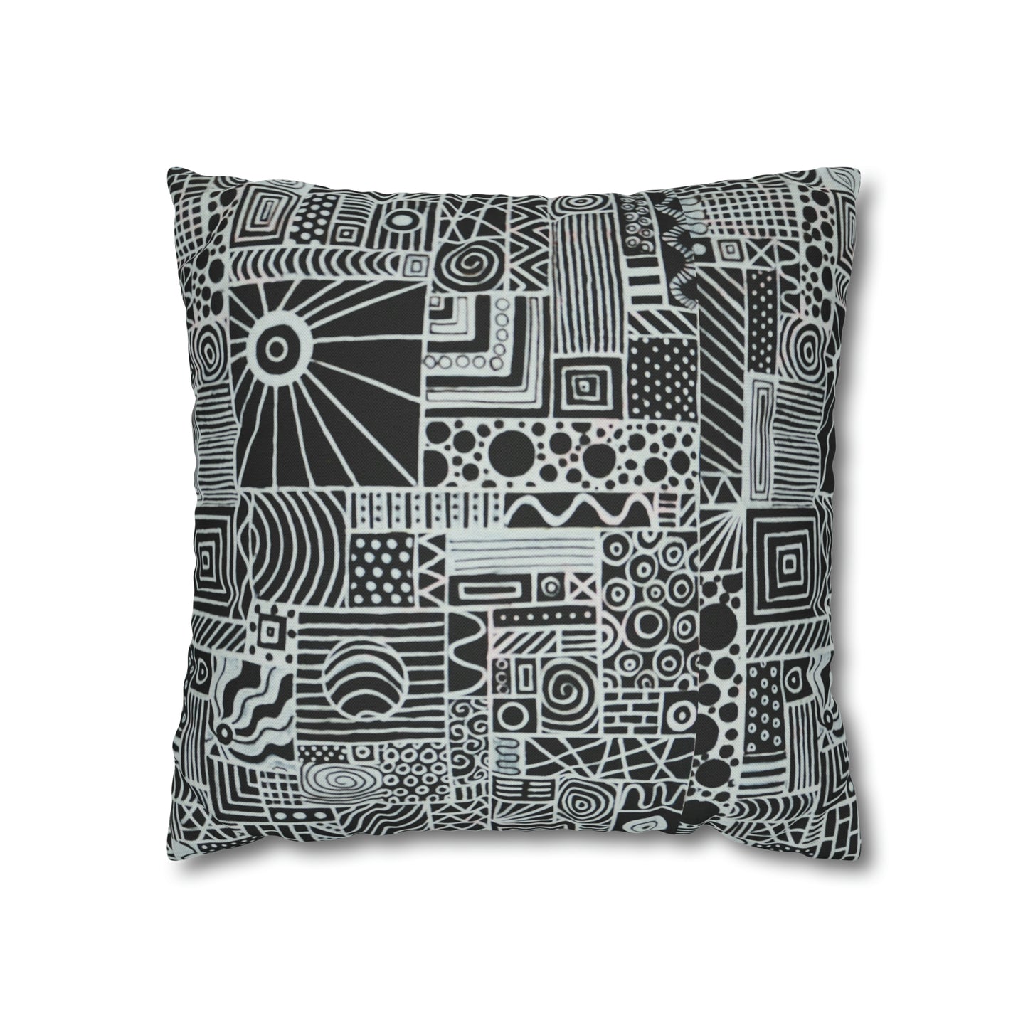 Cushion Pillow Case - No. 252 - White on Black