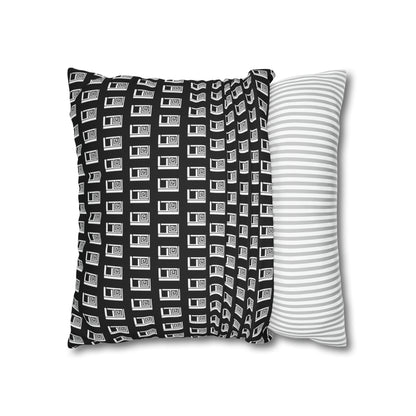 Cushion Pillow Case - No. 000BK - White Logo on Black
