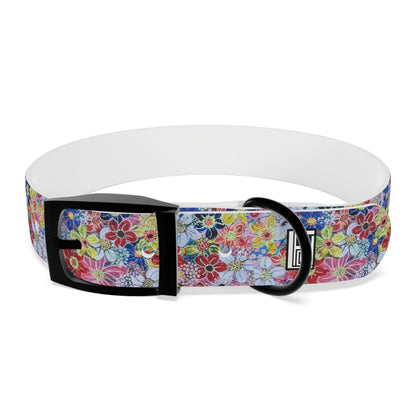 Dog Collar - No. 241 - Flowers on Pink