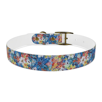 Dog Collar - No. 242 - Large Blue Flowers