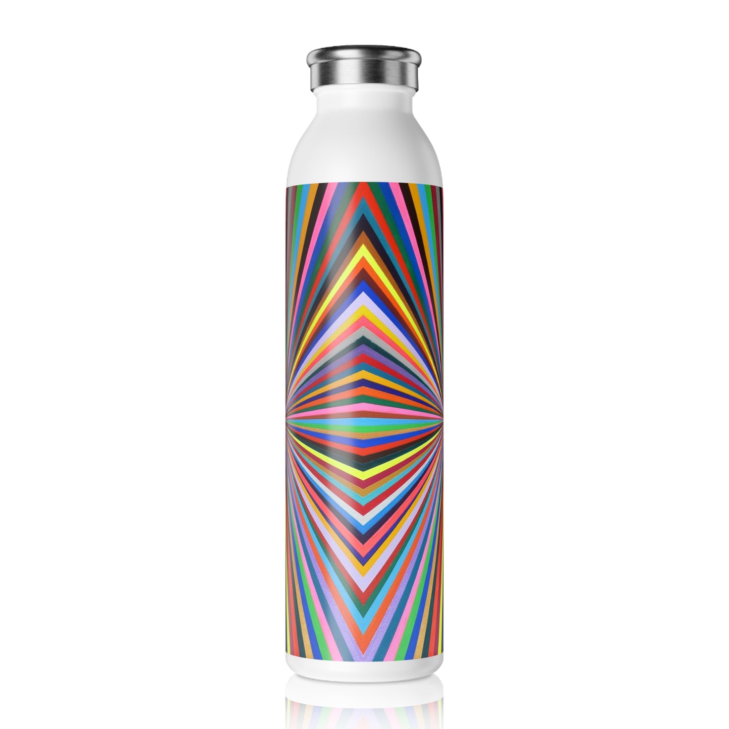 Slim Water Bottle - No. 205 'Spectrum' - By Irish Artist Fiona de Lacy - Multicoloured