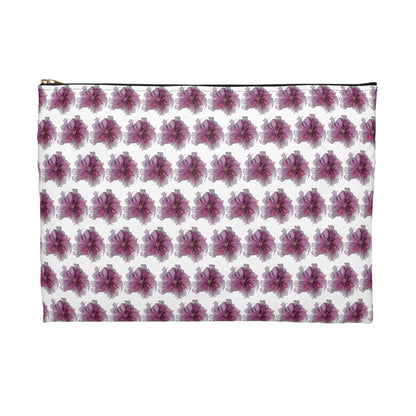 Make Up Bag - No. 269 - Purple & Pink Flower on White