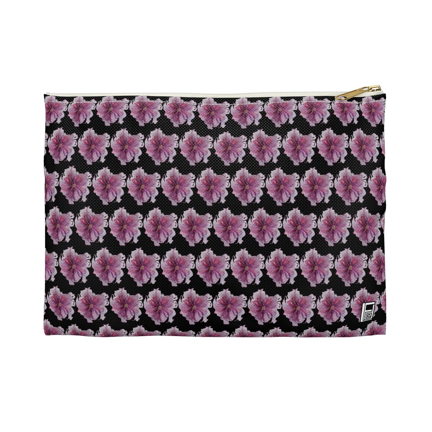 Make Up Bag - No. 269 - Purple & Pink Flower on Black